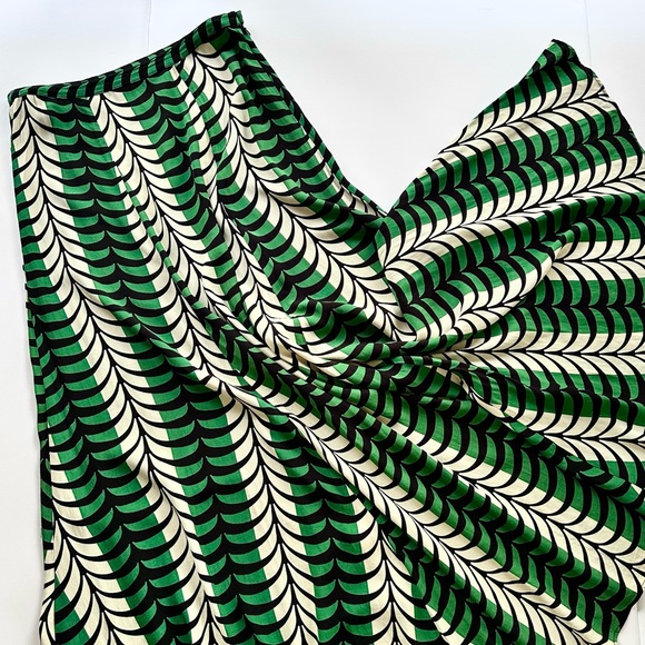 Totem Brazilian Designer Maxi Skirt Green Black & Cream Print Size S - Picture 1 of 16